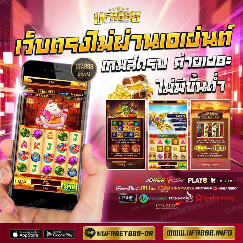 UFA888 เว็บสล็อต เว็บตรงไม่ผ่านเอเย่นต์ เกมส์ครบ ค่ายเยอะ ไม่มีขั้นต่ำ